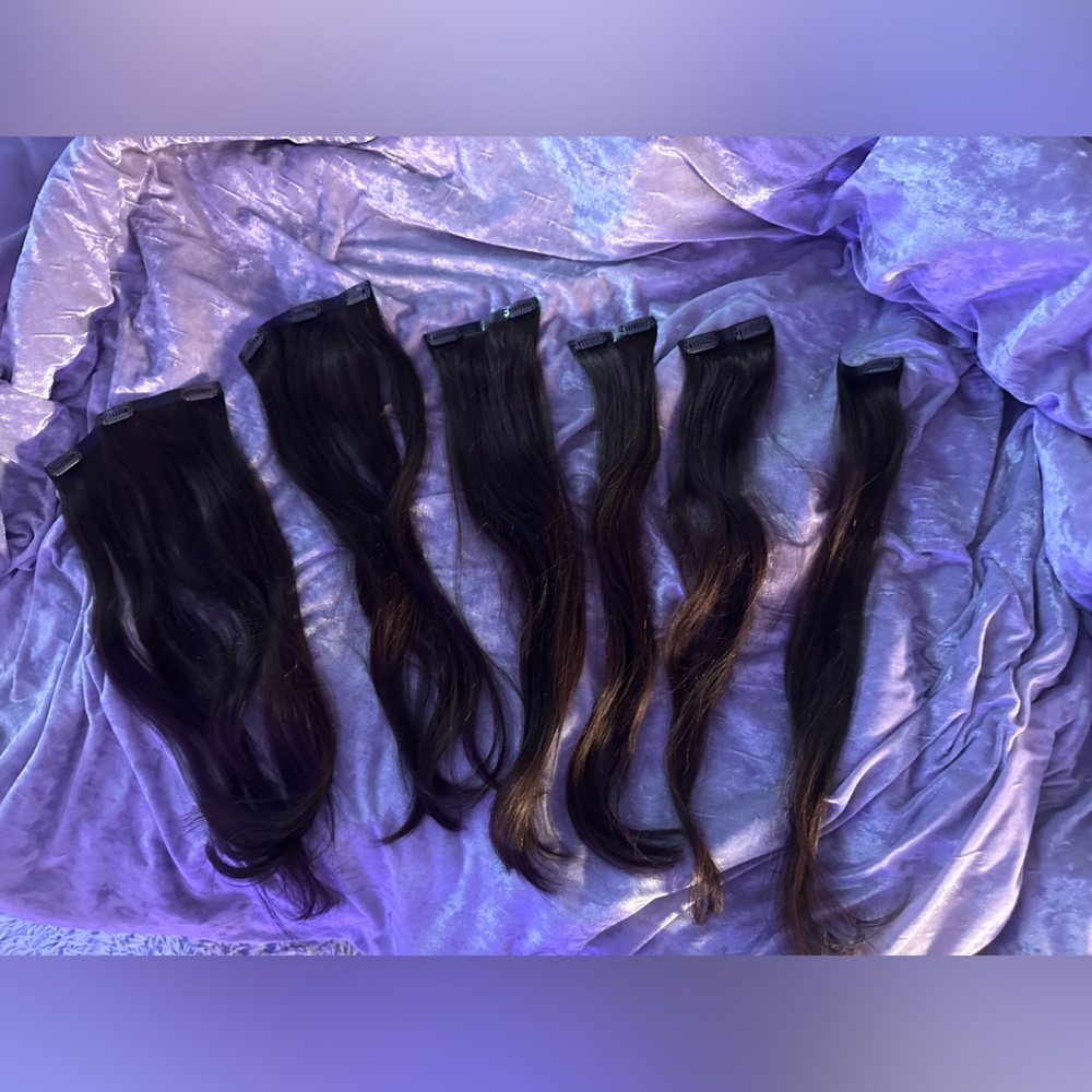 Brown clip in hair extensions #1